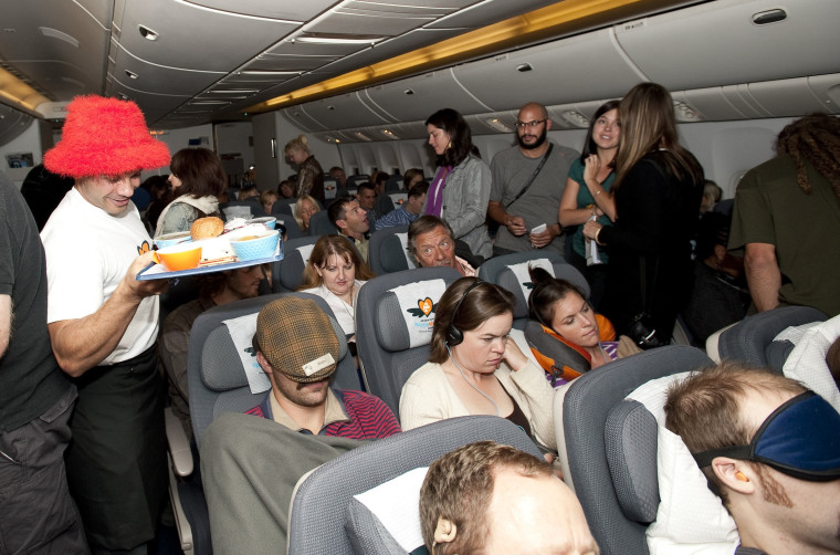 Passengers played games and enjoyed other activities on Air New Zealand’s Matchmaking Flight.